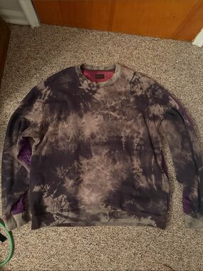 Kapital Tie-Dye Crewneck Sweater - Purple & Gray